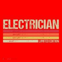 Retro Electrician Birthday Job Title Santa Hat thumb 1