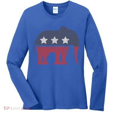 Republican Elephant Cool Support Donald Trump Cute Gift Women's Long Sleeve Shirt