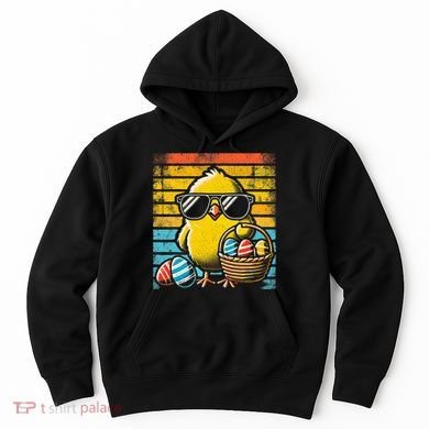 Retro Easter Chick Women Funny Easter Hoodie
