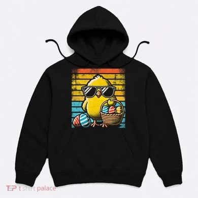 Retro Easter Chick Women Funny Easter Hoodie