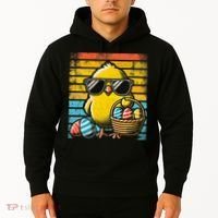Retro Easter Chick Women Funny Easter Hoodie thumb 2
