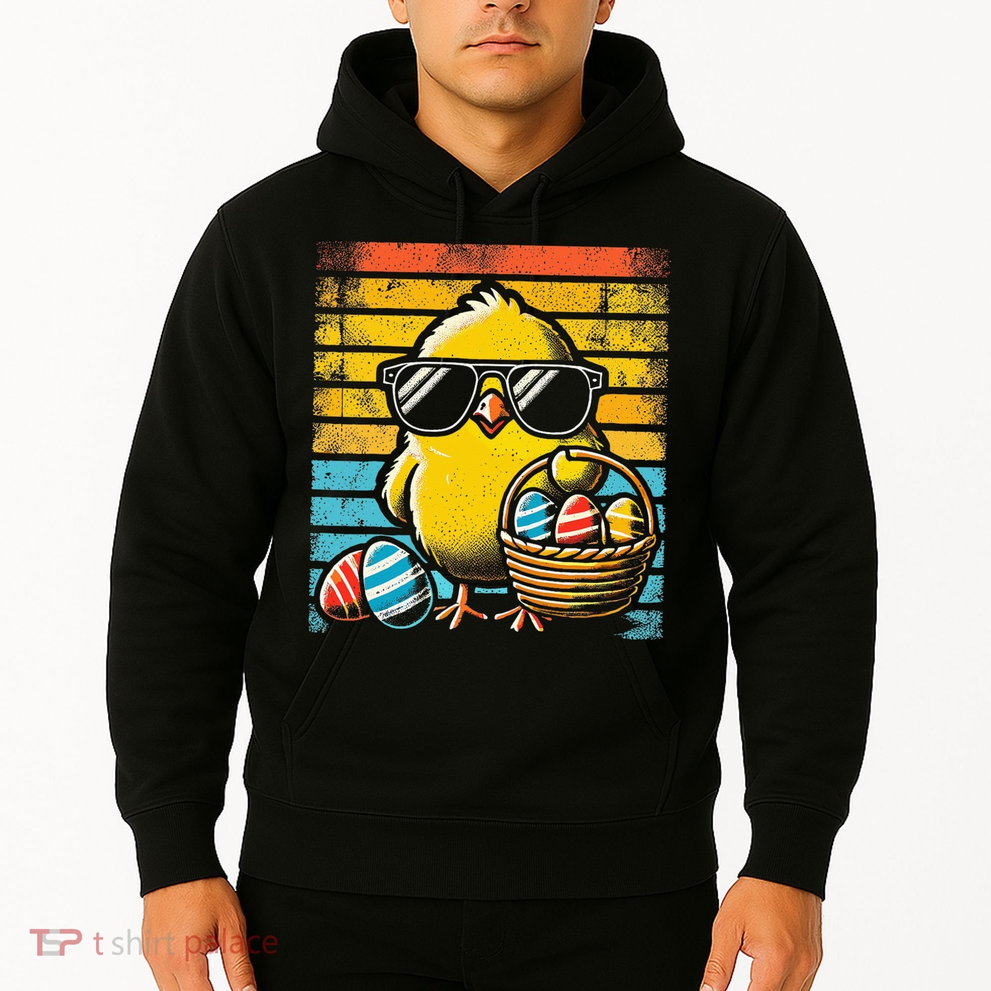 Retro Easter Chick Women Funny Easter Hoodie