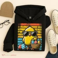 Retro Easter Chick Women Funny Easter Hoodie thumb 4