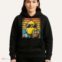 Retro Easter Chick Women Funny Easter Hoodie thumb 5