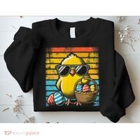 Retro Easter Chick Women Funny Easter Sweatshirt thumb 2