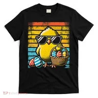 Retro Easter Chick Women Funny Easter T-Shirt thumb 0