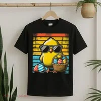 Retro Easter Chick Women Funny Easter T-Shirt thumb 2