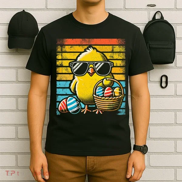 Retro Easter Chick Women Funny Easter T-Shirt