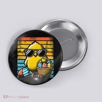 Retro Easter Chick Women Funny Easter Button thumb 0