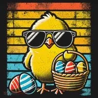Retro Easter Chick Women Funny Easter Bucket Hat thumb 4
