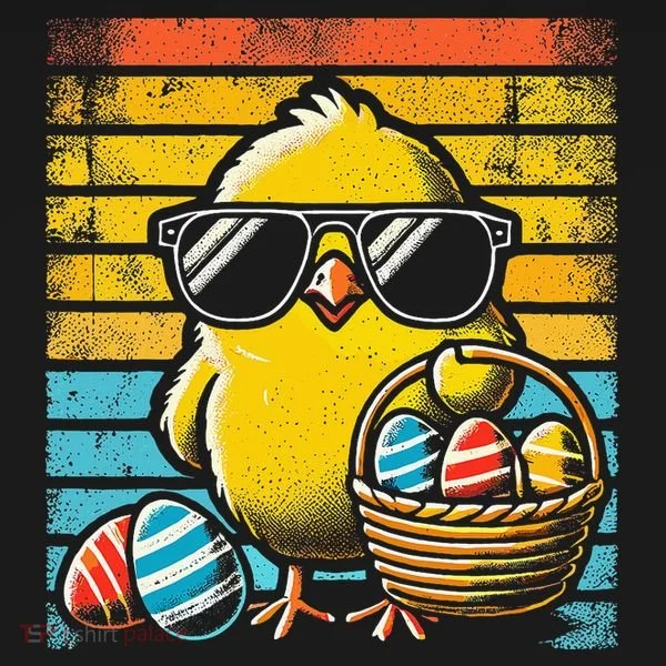 Retro Easter Chick Women Funny Easter Bucket Hat