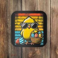 Retro Easter Chick Women Funny Easter Coaster thumb 0