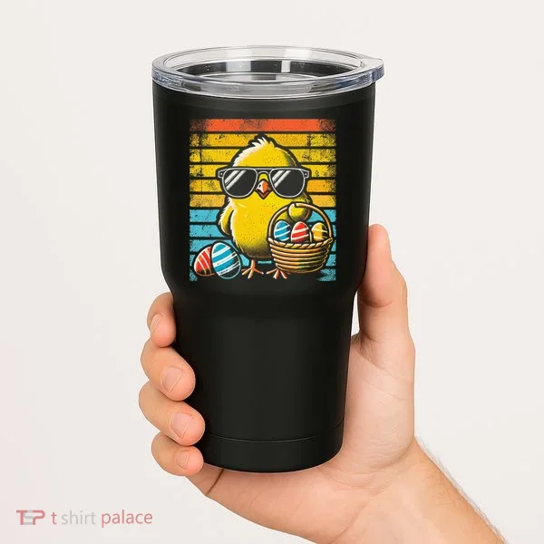 Retro Easter Chick Women Funny Easter Tumbler