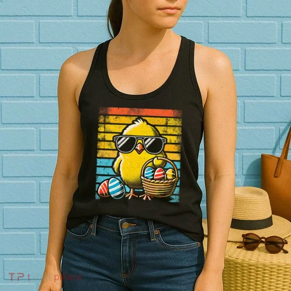 Retro Easter Chick Women Funny Easter Women's Tank Top