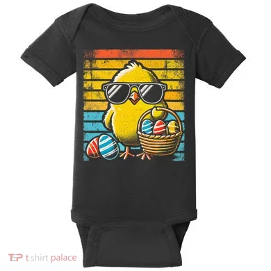Retro Easter Chick Women Funny Easter Baby Bodysuit