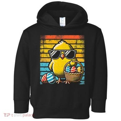 Retro Easter Chick Women Funny Easter Toddler Hoodie