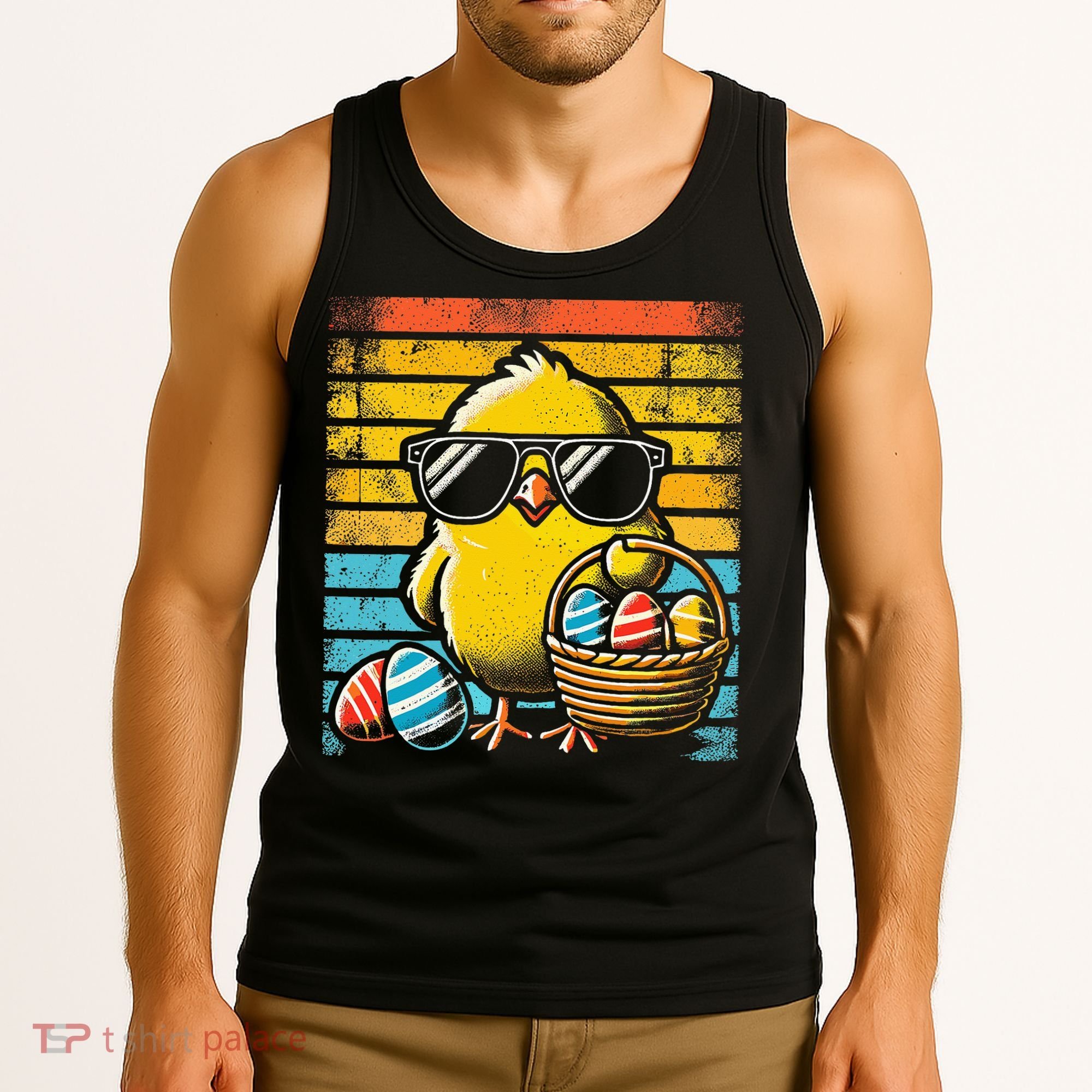 Retro Easter Chick Women Funny Easter Tank Top
