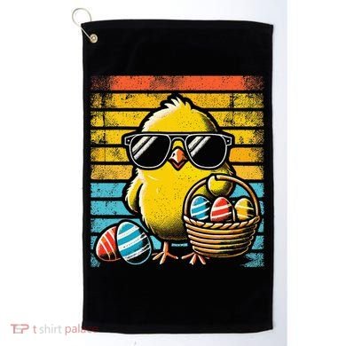 Retro Easter Chick Women Funny Easter Golf Towel