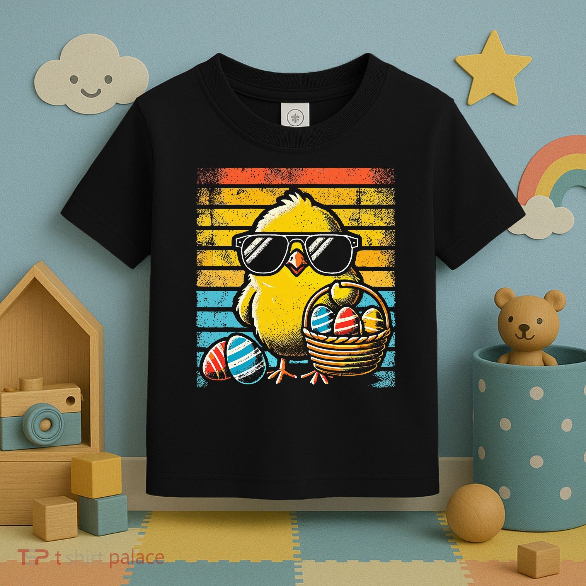 Retro Easter Chick Women Funny Easter Toddler T-Shirt