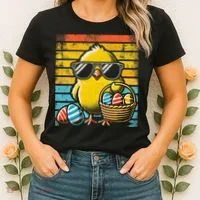 Retro Easter Chick Women Funny Easter Women's T-Shirt thumb 2