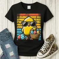 Retro Easter Chick Women Funny Easter Women's T-Shirt thumb 3