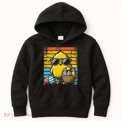 Retro Easter Chick Women Funny Easter Kids Hoodie