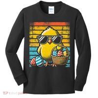Retro Easter Chick Women Funny Easter Kids Long Sleeve Shirt thumb 0