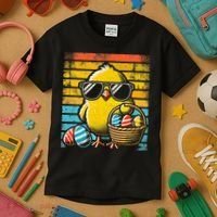 Retro Easter Chick Women Funny Easter Kids T-Shirt thumb 3