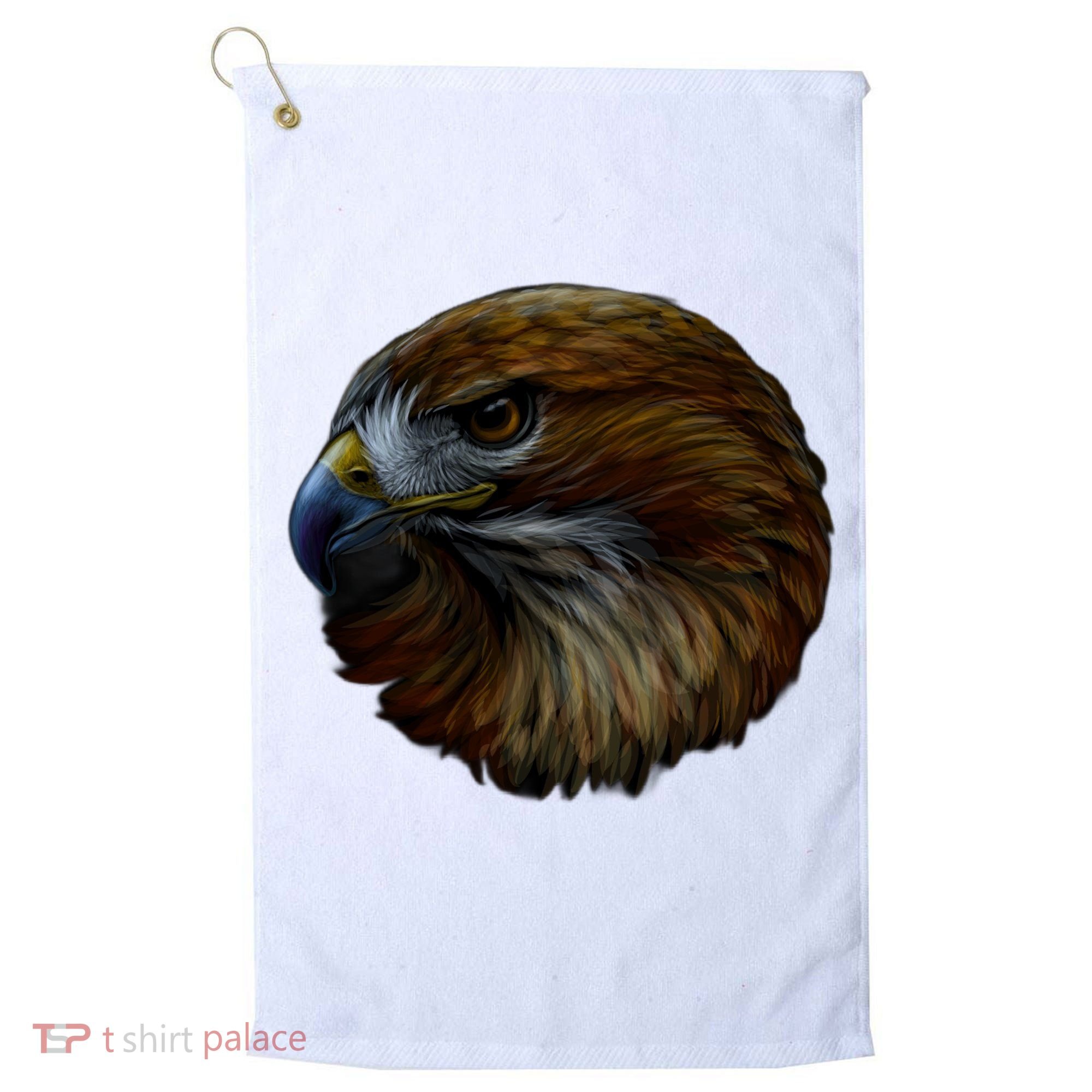 Realistic Eagle Close Up Golf Towel