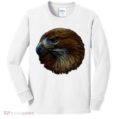 Realistic Eagle Close Up Kids Long Sleeve Shirt