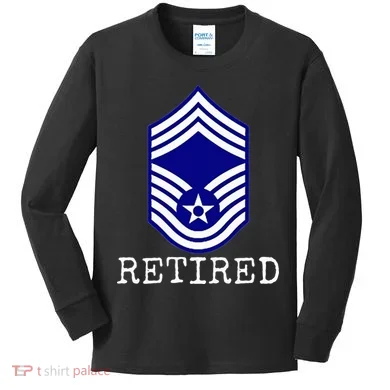 Retired E9 Chief Master Sergeant Kids Long Sleeve Shirt