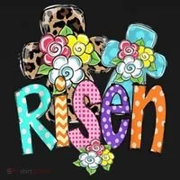 Risen Easter Cross Colorful Bucket Hat thumb 4