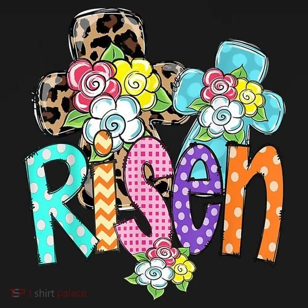 Risen Easter Cross Colorful Bucket Hat