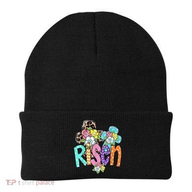 Risen Easter Cross Colorful Beanie