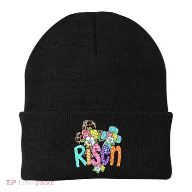 Risen Easter Cross Colorful Beanie