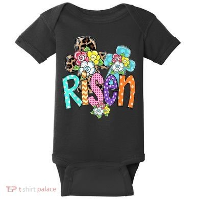 Risen Easter Cross Colorful Baby Bodysuit