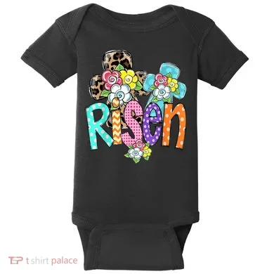 Risen Easter Cross Colorful Baby Bodysuit