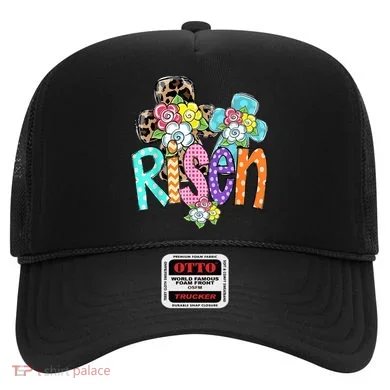 Risen Easter Cross Colorful Hat