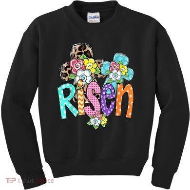Risen Easter Cross Colorful Kids Sweatshirt