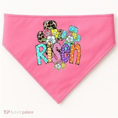 Risen Easter Cross Colorful USA-Made Doggie Bandana