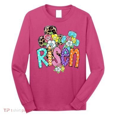 Risen Easter Cross Colorful Long Sleeve Shirt