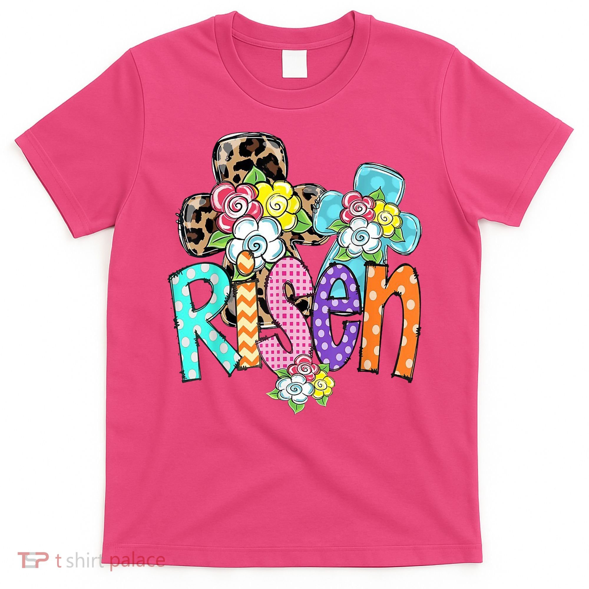 Risen Easter Cross Colorful T-Shirt