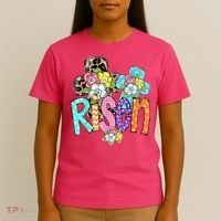 Risen Easter Cross Colorful T-Shirt thumb 4