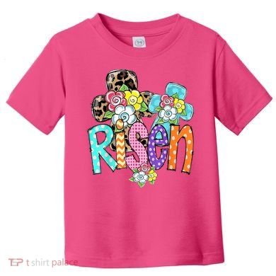 Risen Easter Cross Colorful Toddler T-Shirt