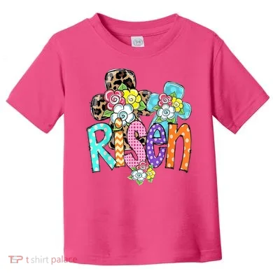 Risen Easter Cross Colorful Toddler T-Shirt