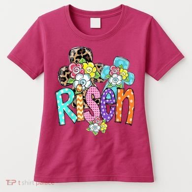 Risen Easter Cross Colorful Women's T-Shirt