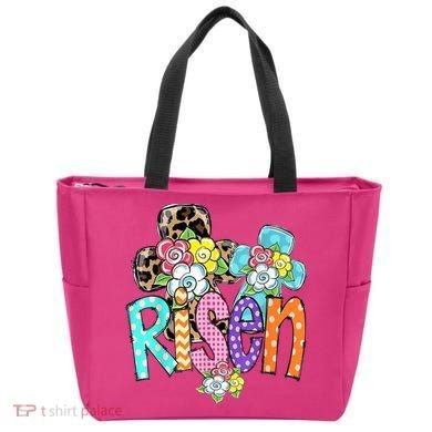 Risen Easter Cross Colorful Tote Bag