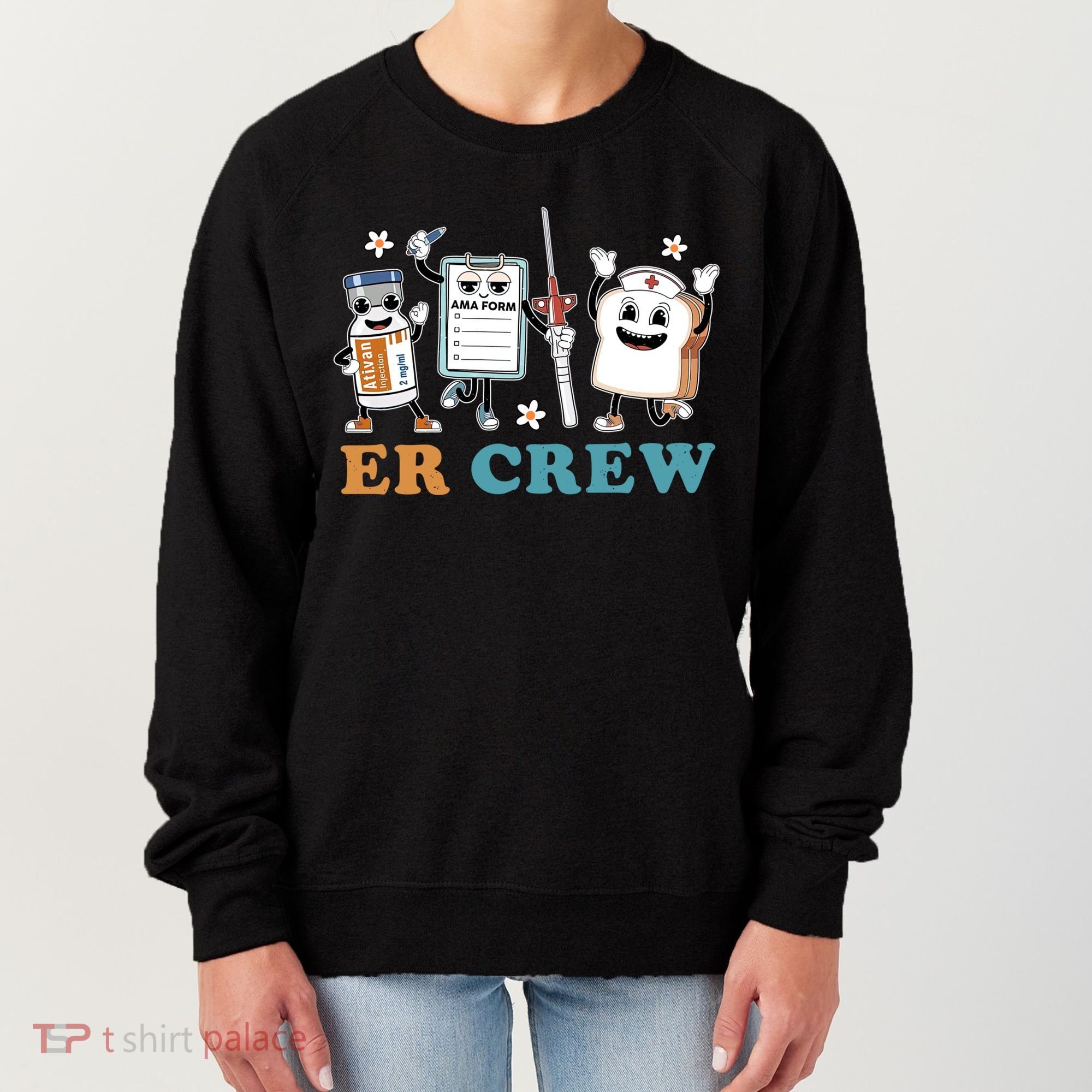 Retro Er Crew Emergency Room Funny Er Ed Nurse Tech Gift Women's Sweatshirt