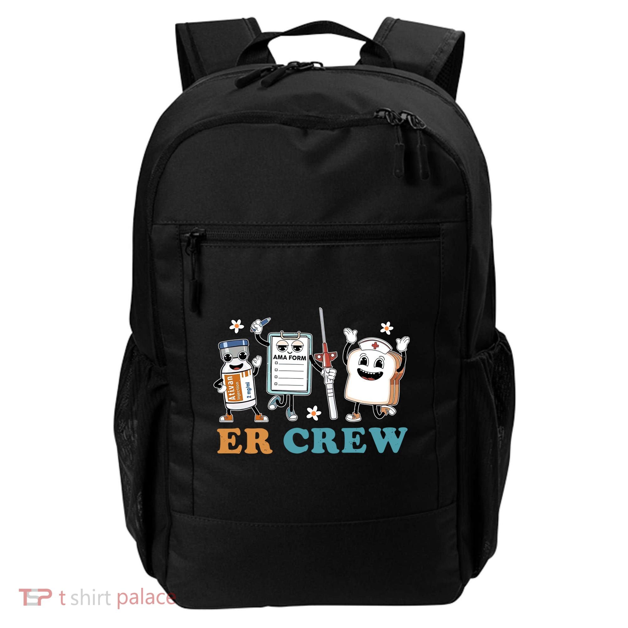 Retro Er Crew Emergency Room Funny Er Ed Nurse Tech Gift Backpack