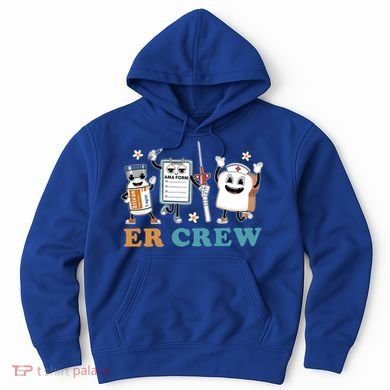 Retro Er Crew Emergency Room Funny Er Ed Nurse Tech Gift Hoodie